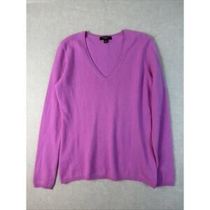 Ann Taylor 100% Cashmere Sweater Med Women Quiet Luxury Pink Easter Spring Layer